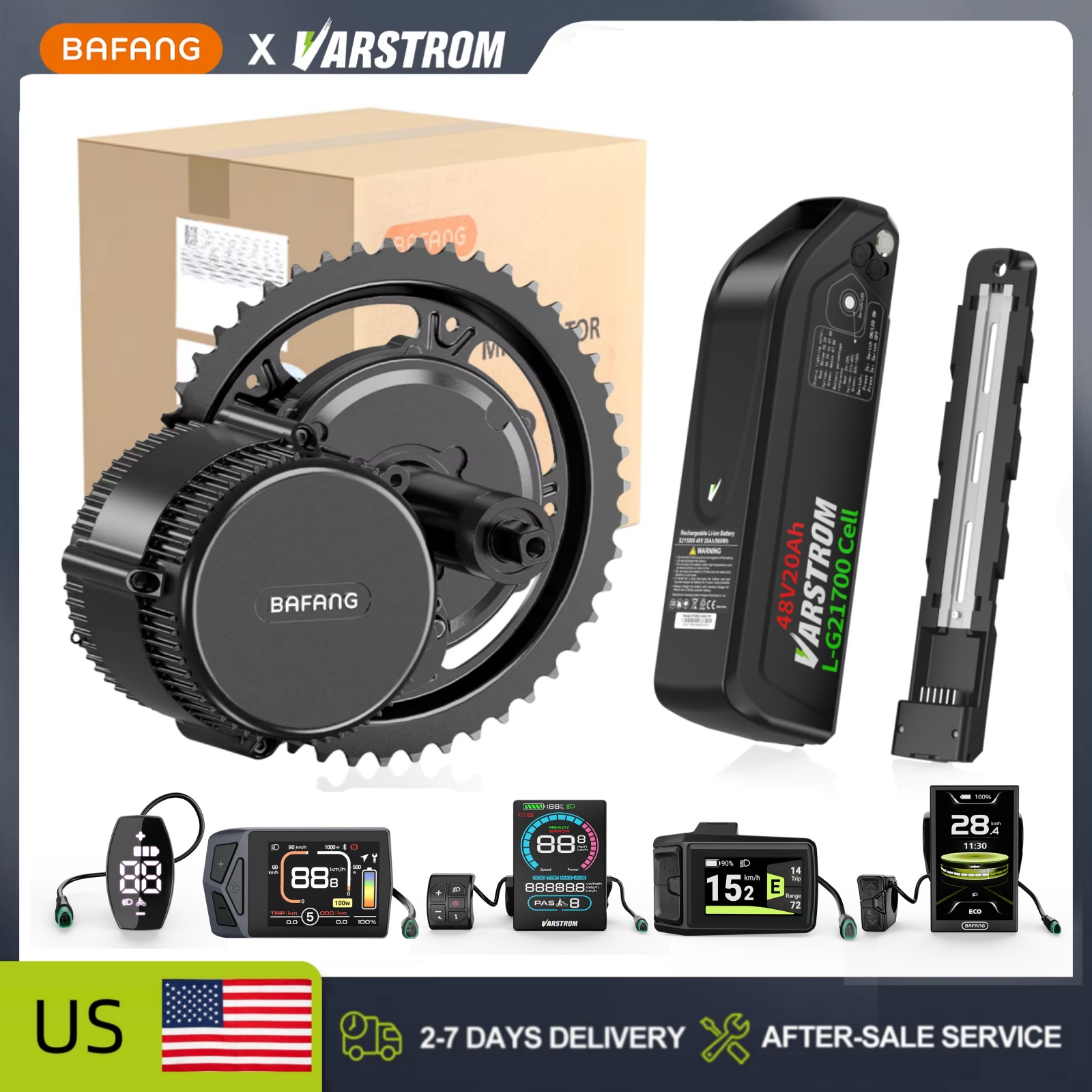 Side Hung Mid Drive Motor Kit - [US Stock]Bafang 48V Mid Drive Motor